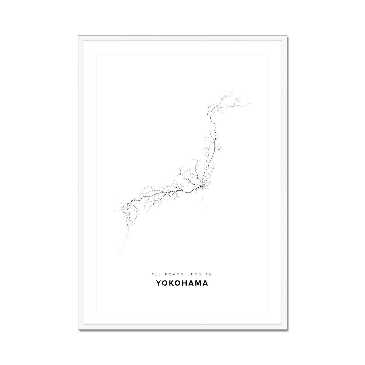 All roads lead to Yokohama (Japan) Fine Art Map Print