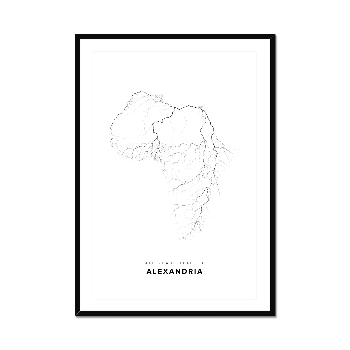 All roads lead to Alexandria (Egypt) Fine Art Map Print