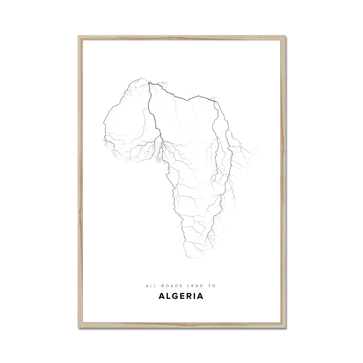 All roads lead to Algeria Fine Art Map Print