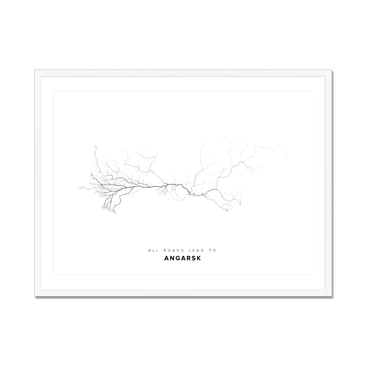 All roads lead to Angarsk (Russian Federation) Fine Art Map Print