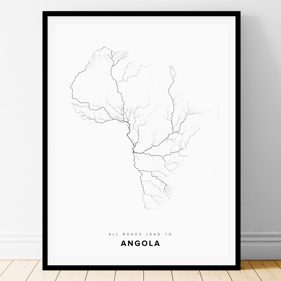 All roads lead to Angola Fine Art Map Print