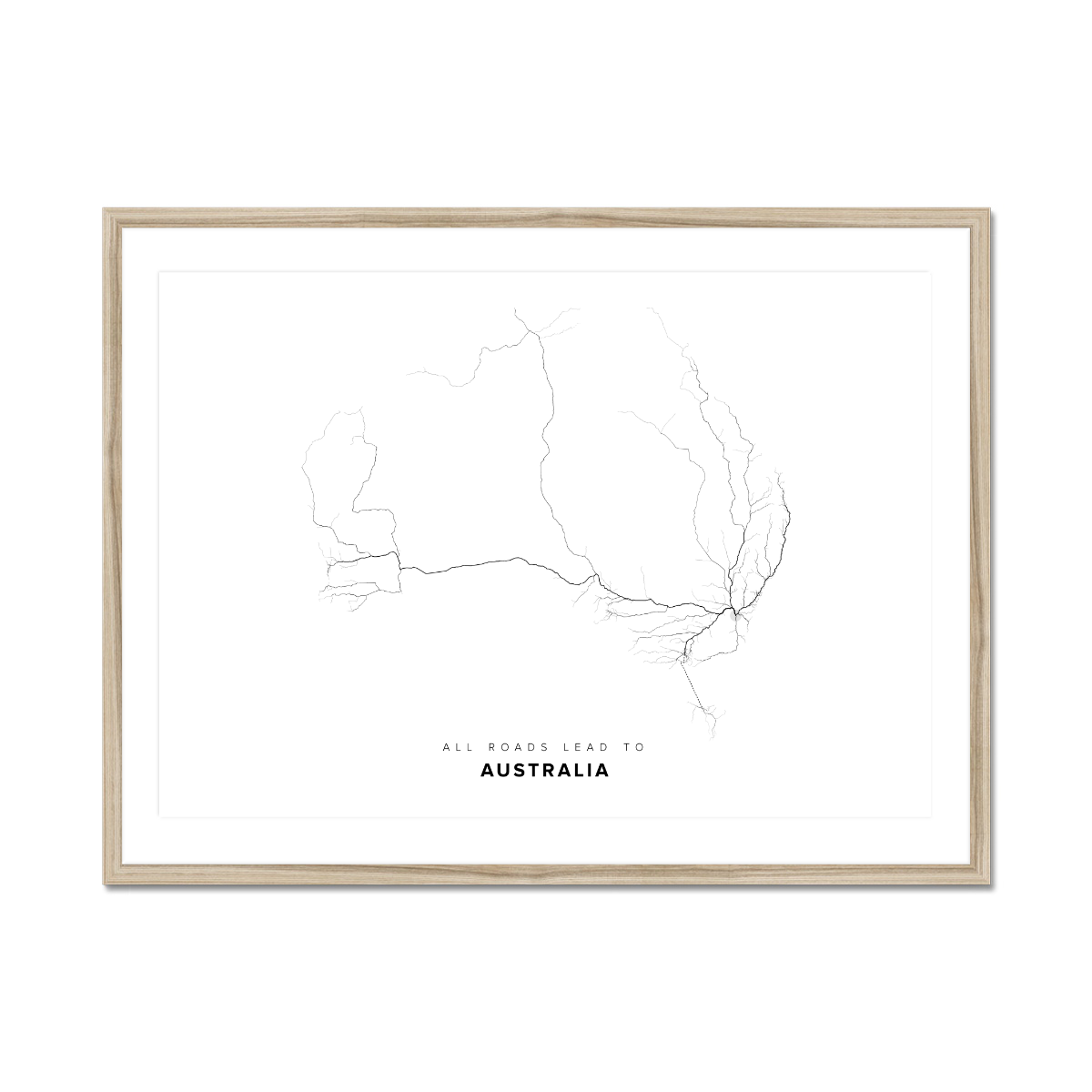 All roads lead to Australia Fine Art Map Print