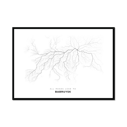 All roads lead to Babruysk (Belarus) Fine Art Map Print