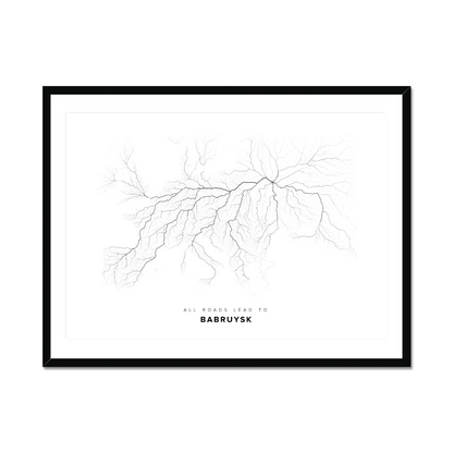 All roads lead to Babruysk (Belarus) Fine Art Map Print
