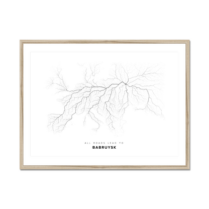 All roads lead to Babruysk (Belarus) Fine Art Map Print