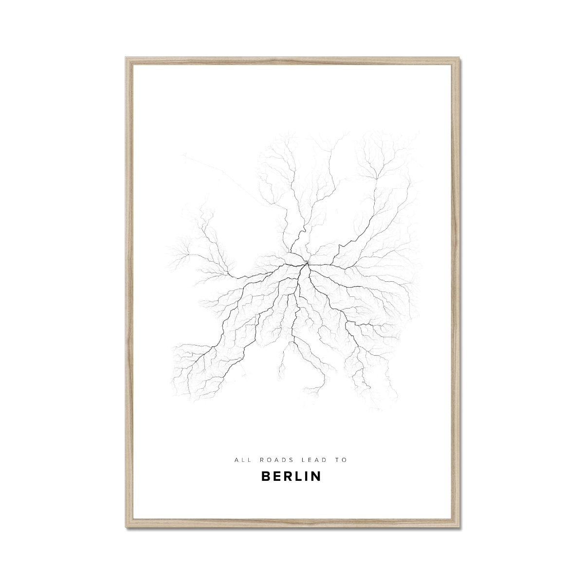 All roads lead to Berlin (Germany) Fine Art Map Print