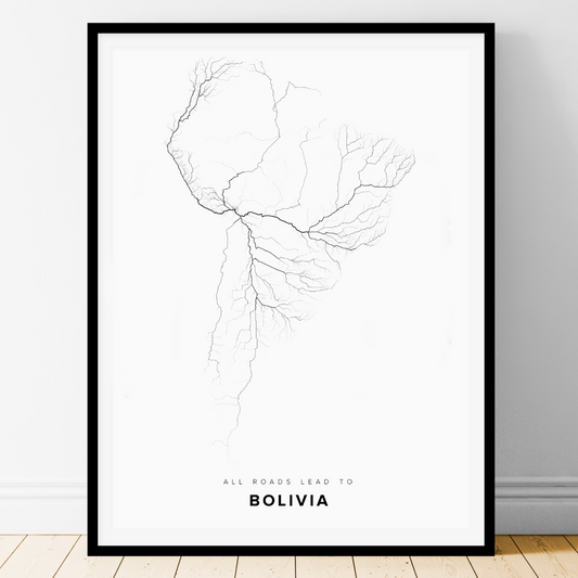 All roads lead to Bolivia Fine Art Map Print