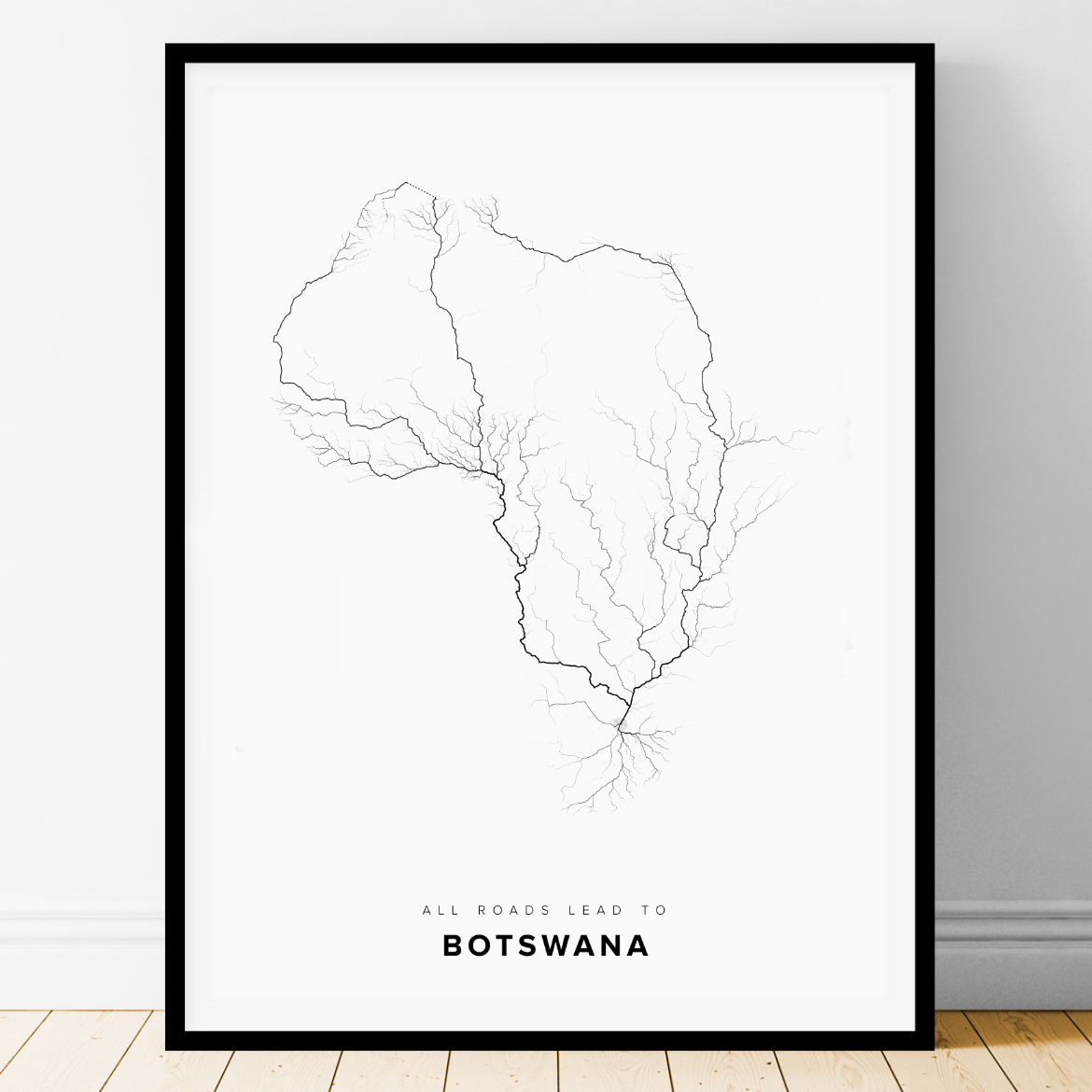 All roads lead to Botswana Fine Art Map Print