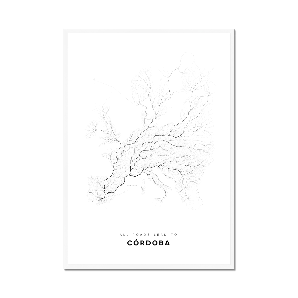 All roads lead to Córdoba (Spain) Fine Art Map Print