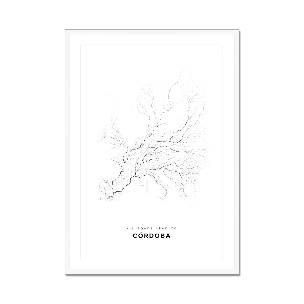 All roads lead to Córdoba (Spain) Fine Art Map Print