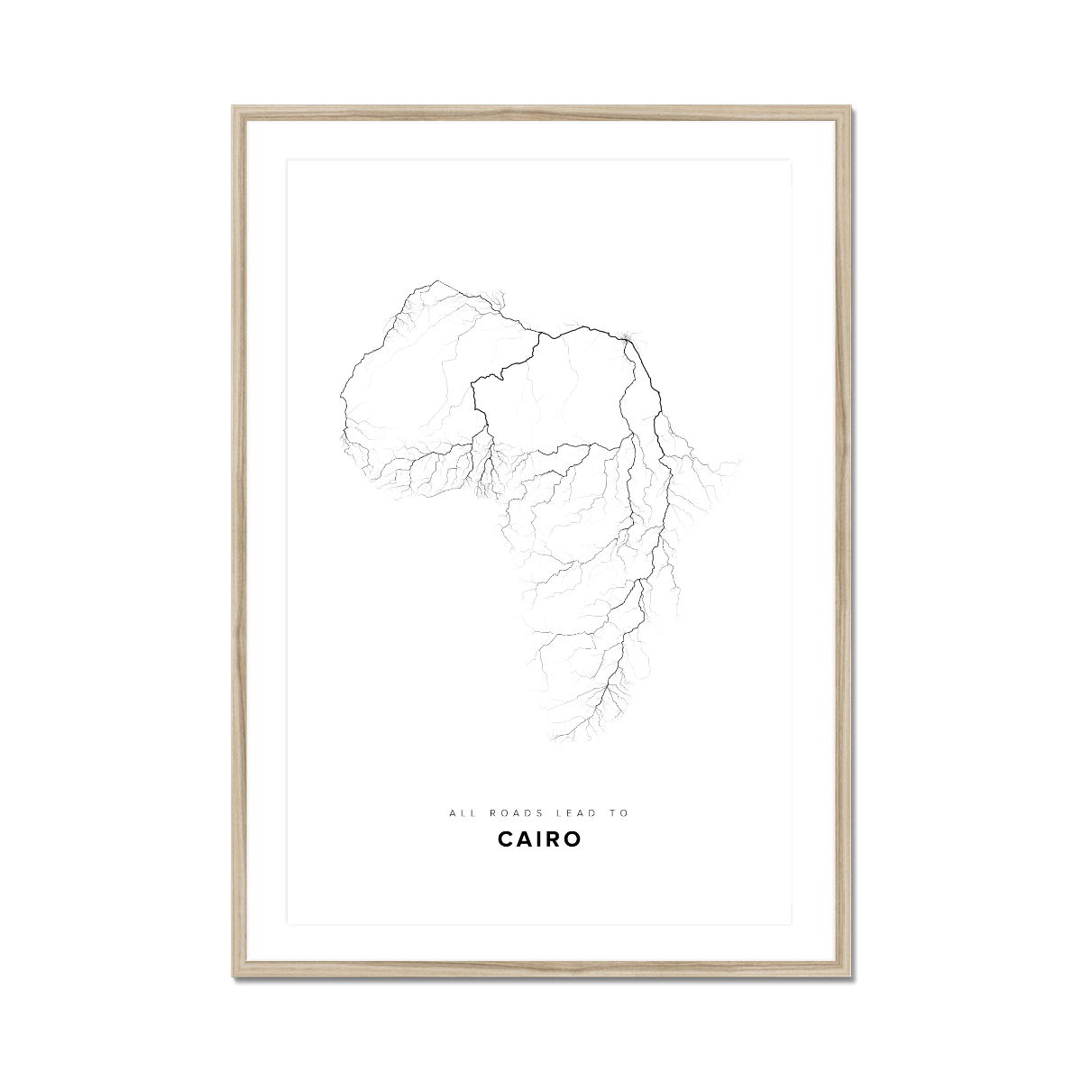 All roads lead to Cairo (Egypt) Fine Art Map Print
