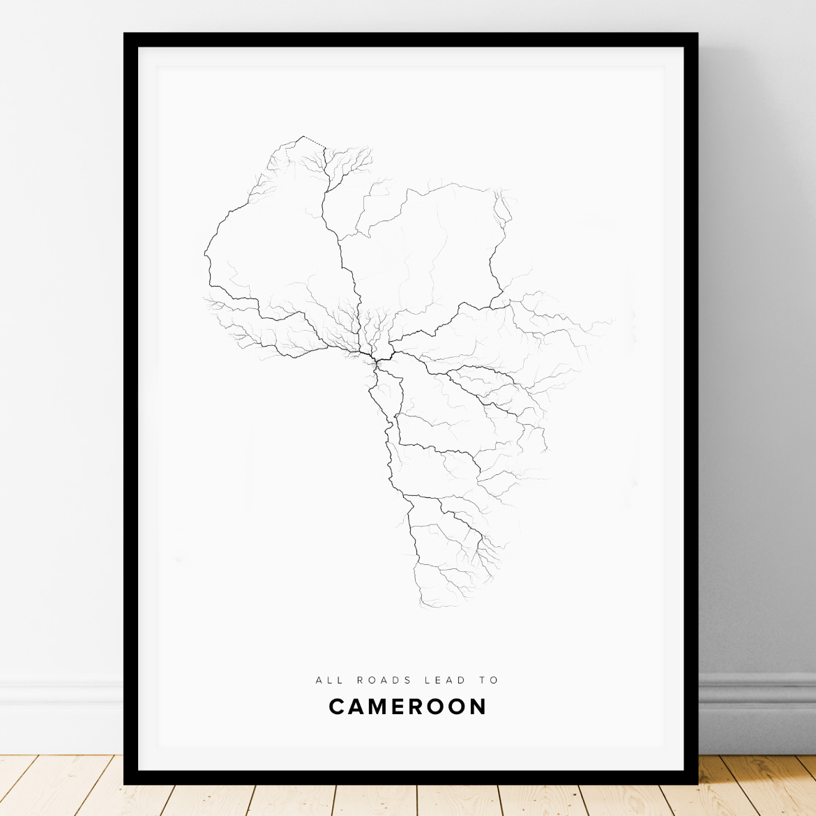 All roads lead to Cameroon Fine Art Map Print