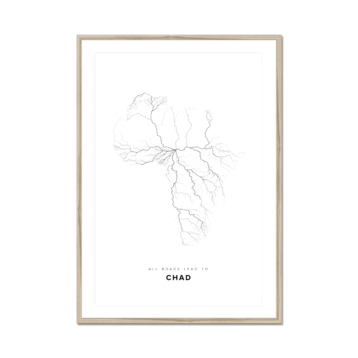 All roads lead to Chad Fine Art Map Print