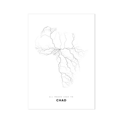 All roads lead to Chad Fine Art Map Print