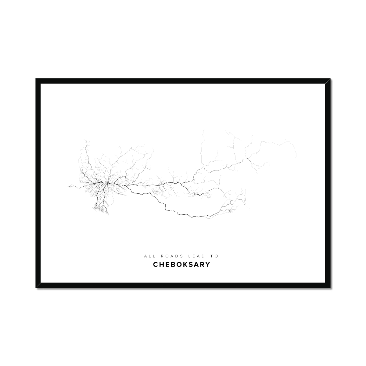 All roads lead to Cheboksary (Russian Federation) Fine Art Map Print