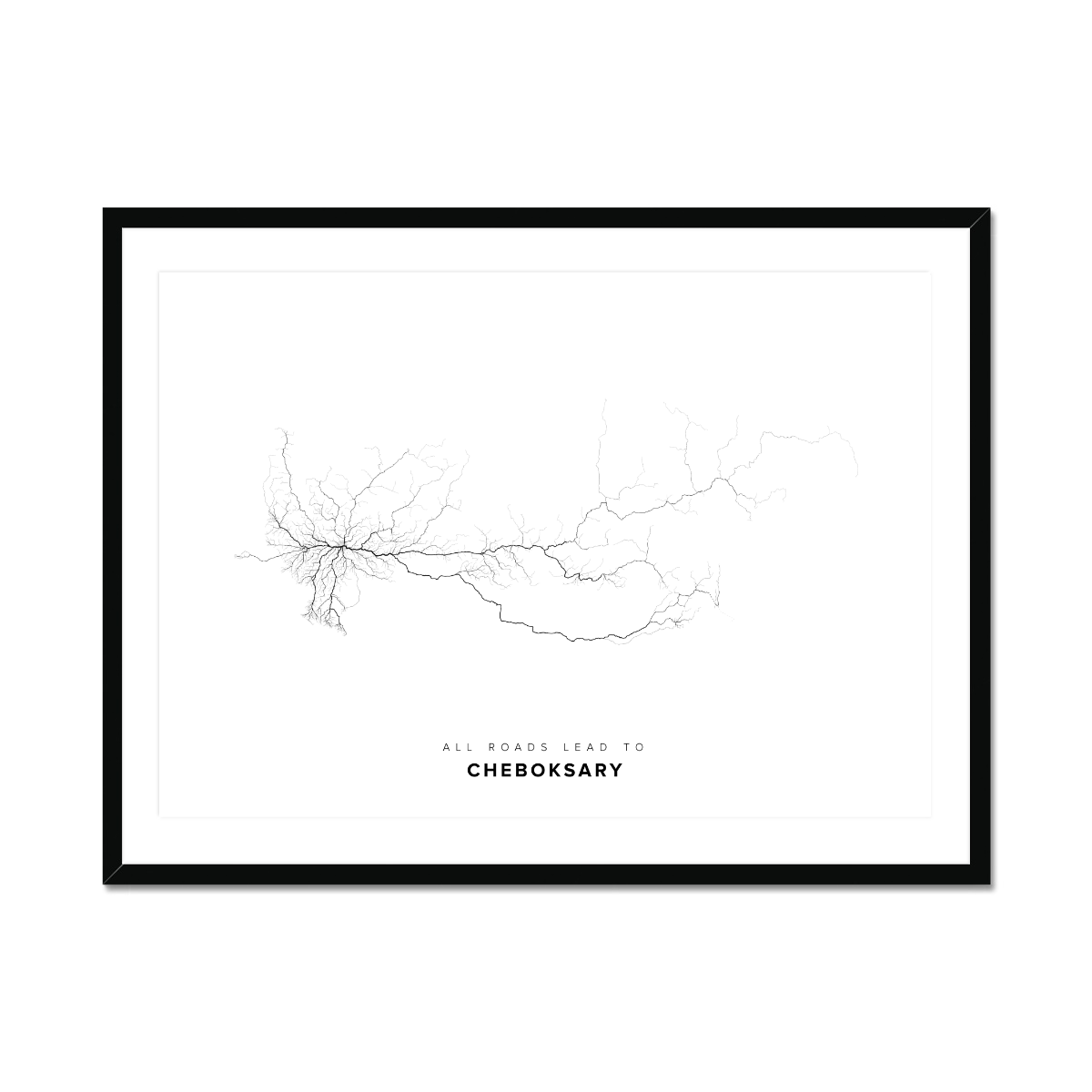 All roads lead to Cheboksary (Russian Federation) Fine Art Map Print