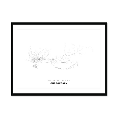 All roads lead to Cheboksary (Russian Federation) Fine Art Map Print
