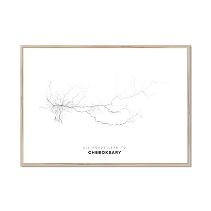 All roads lead to Cheboksary (Russian Federation) Fine Art Map Print