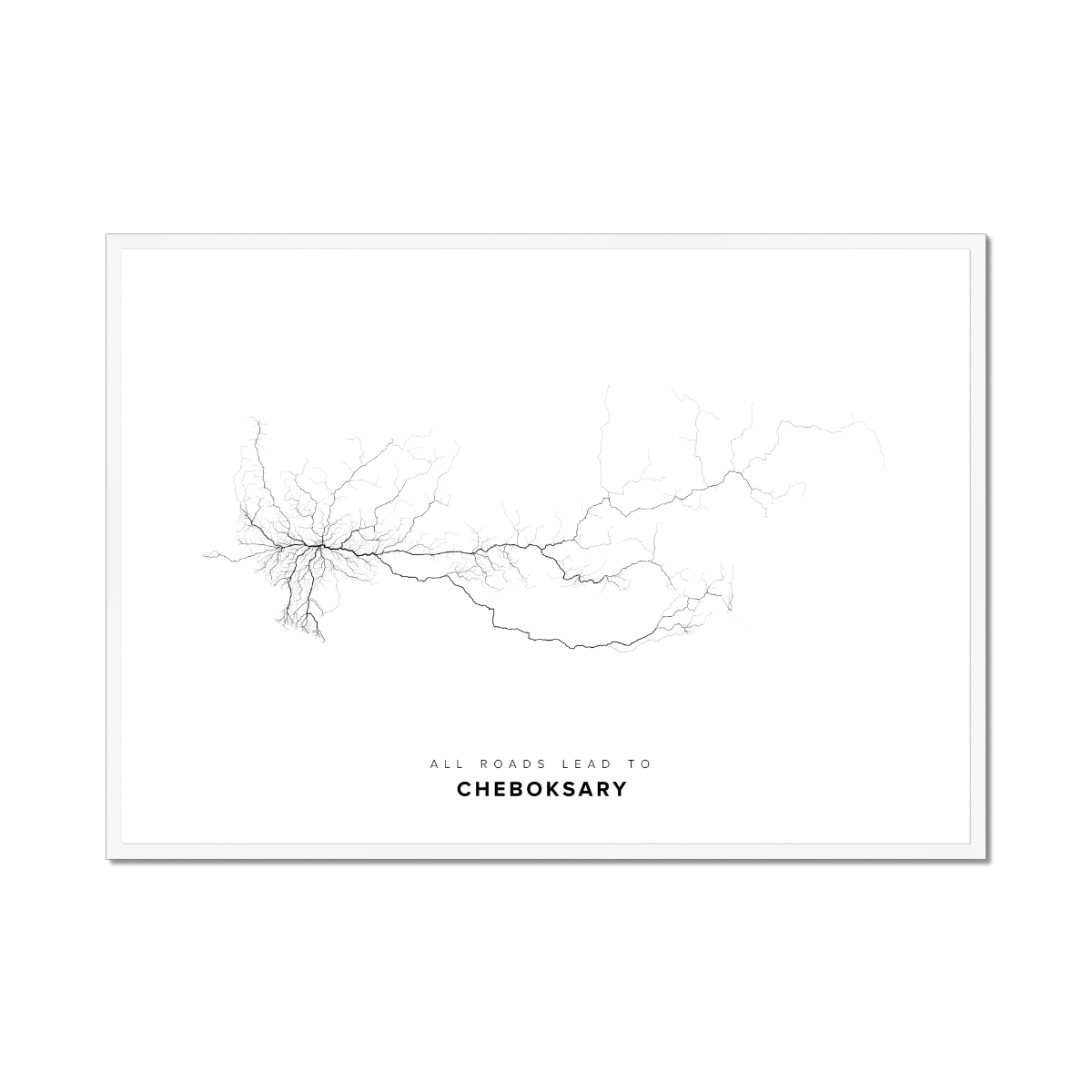 All roads lead to Cheboksary (Russian Federation) Fine Art Map Print