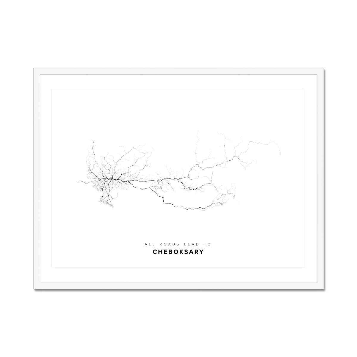 All roads lead to Cheboksary (Russian Federation) Fine Art Map Print