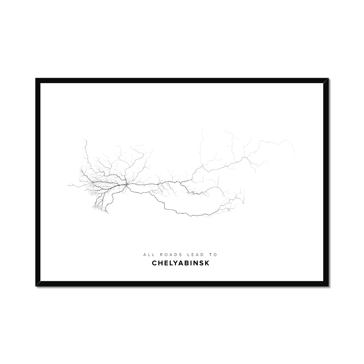 All roads lead to Chelyabinsk (Russian Federation) Fine Art Map Print