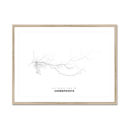 All roads lead to Cherepovets (Russian Federation) Fine Art Map Print