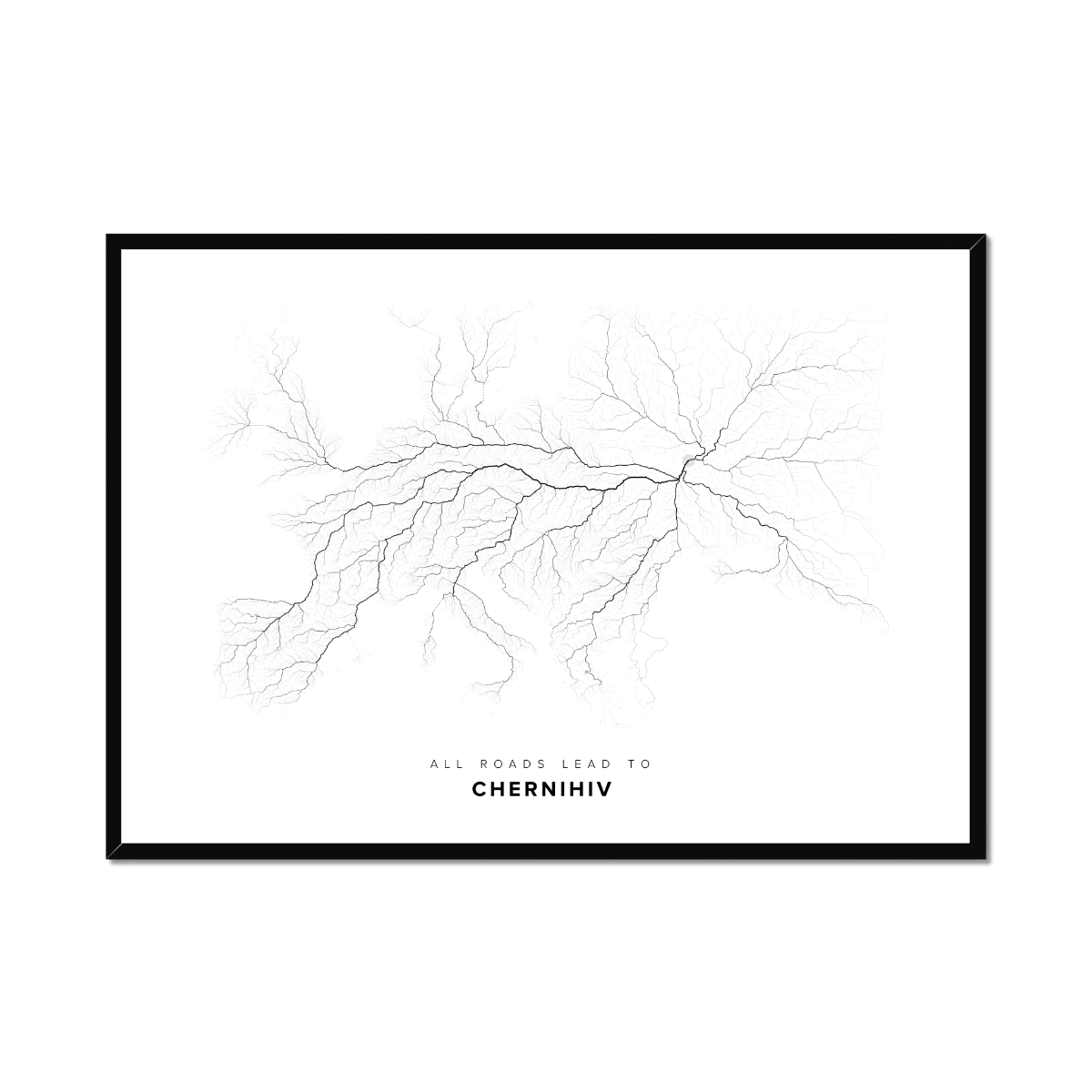 All roads lead to Chernihiv (Ukraine) Fine Art Map Print