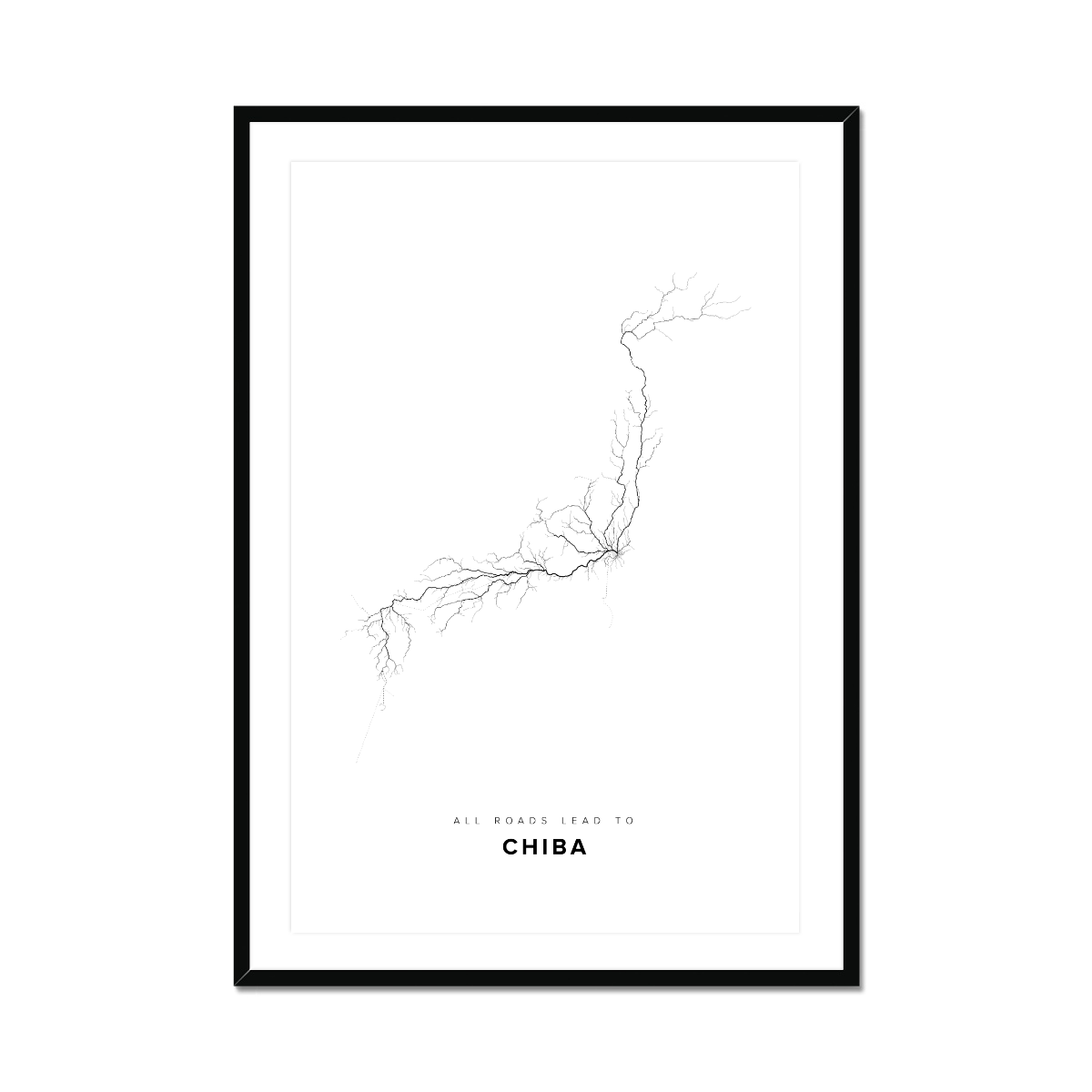 All roads lead to Chiba (Japan) Fine Art Map Print