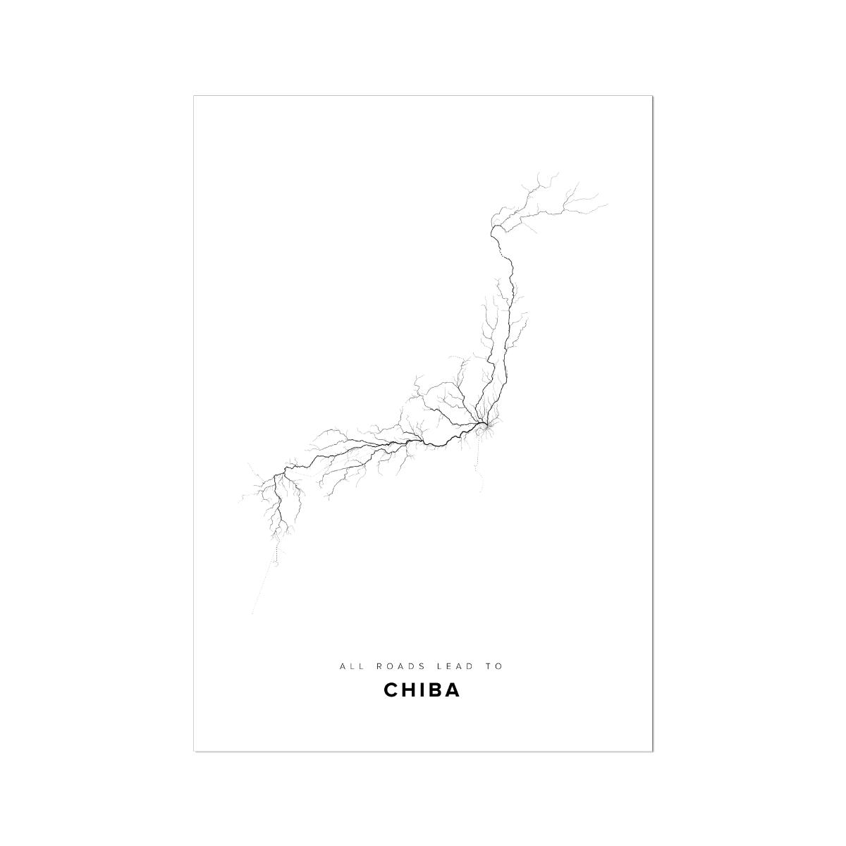 All roads lead to Chiba (Japan) Fine Art Map Print