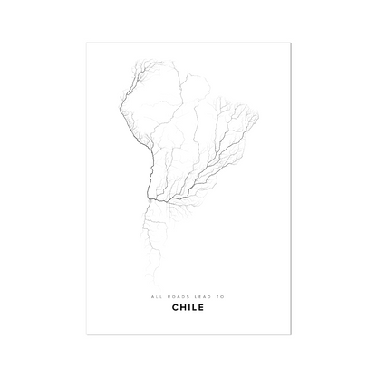 All roads lead to Chile Fine Art Map Print