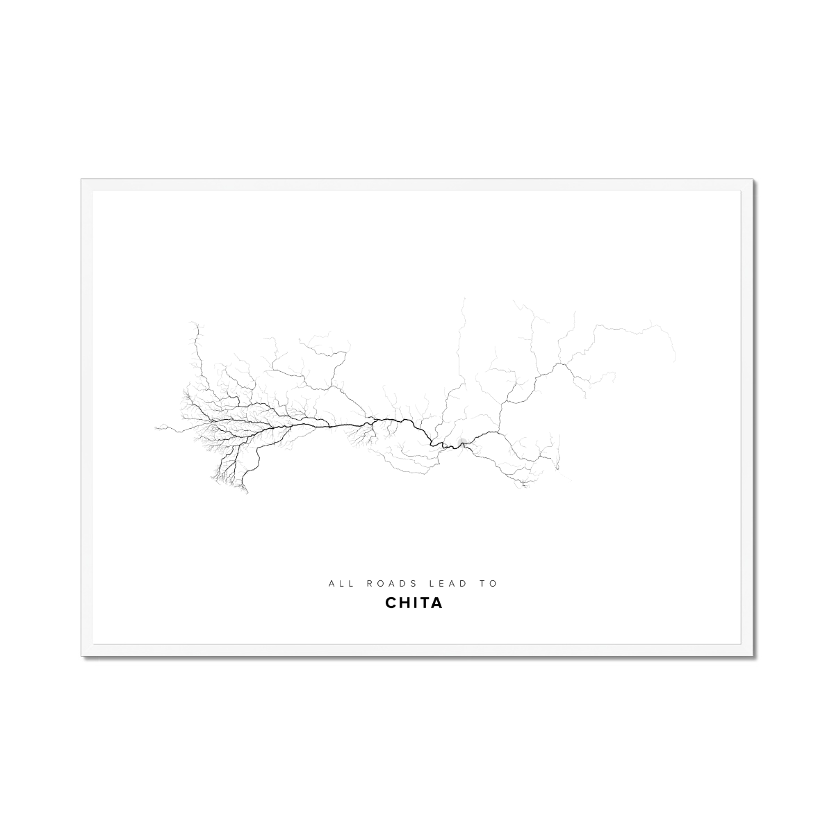 All roads lead to Chita (Russian Federation) Fine Art Map Print