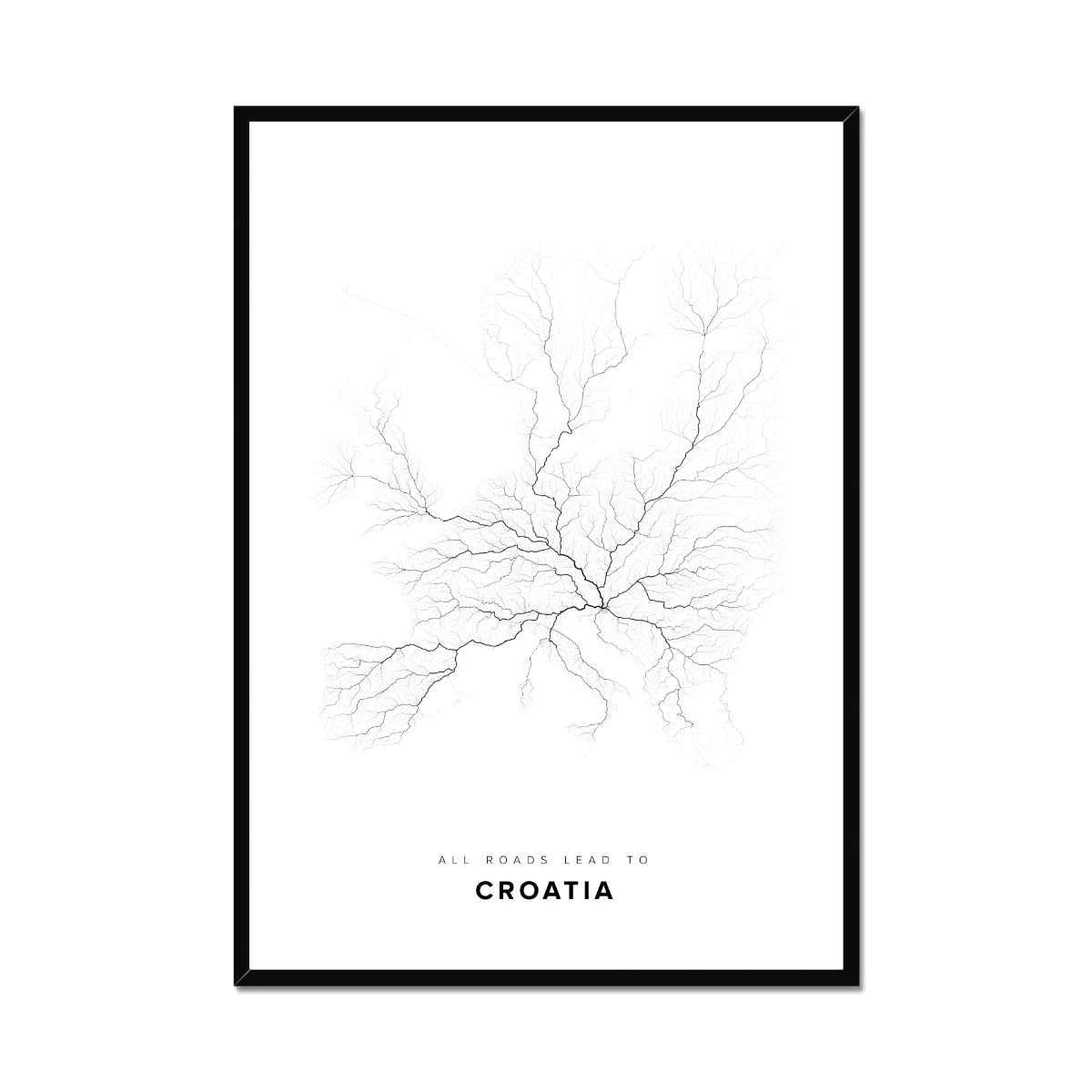 All roads lead to Croatia Fine Art Map Print