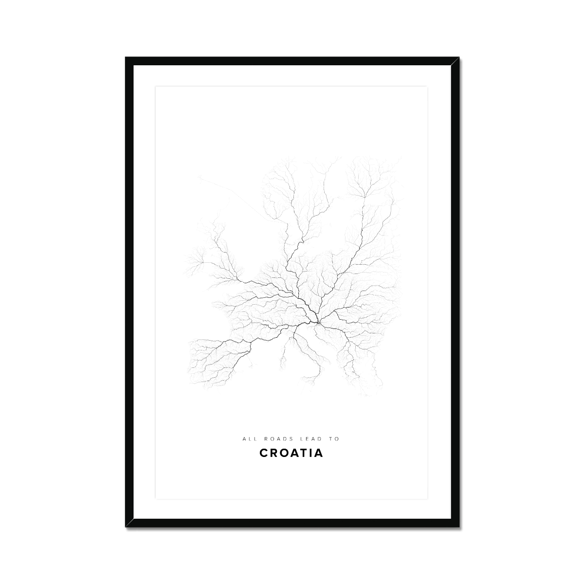 All roads lead to Croatia Fine Art Map Print