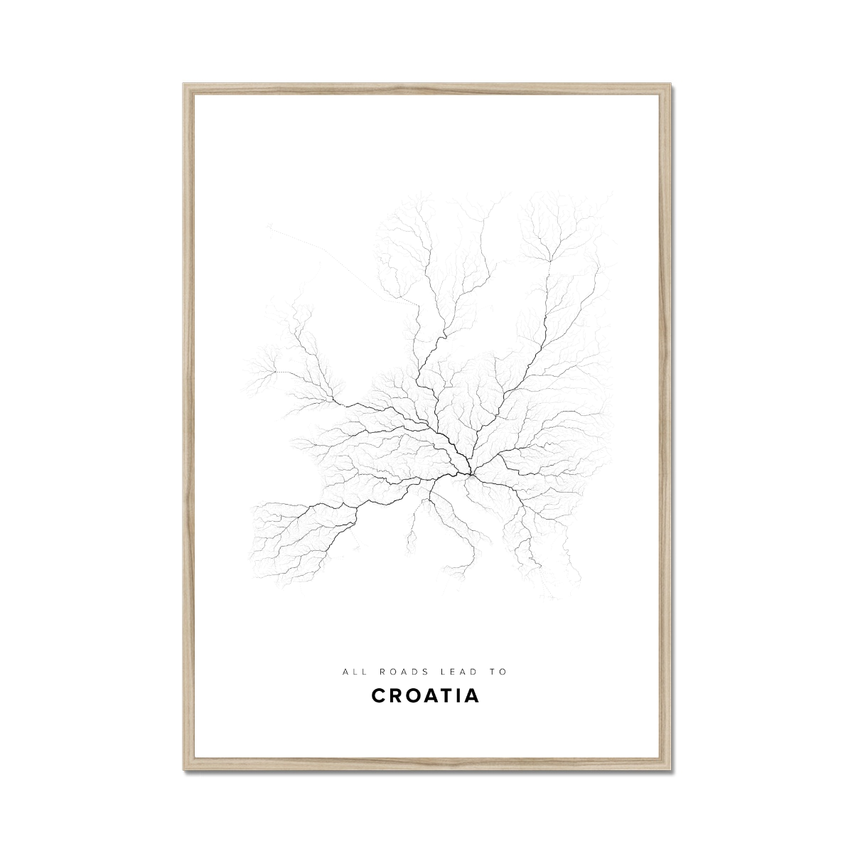 All roads lead to Croatia Fine Art Map Print