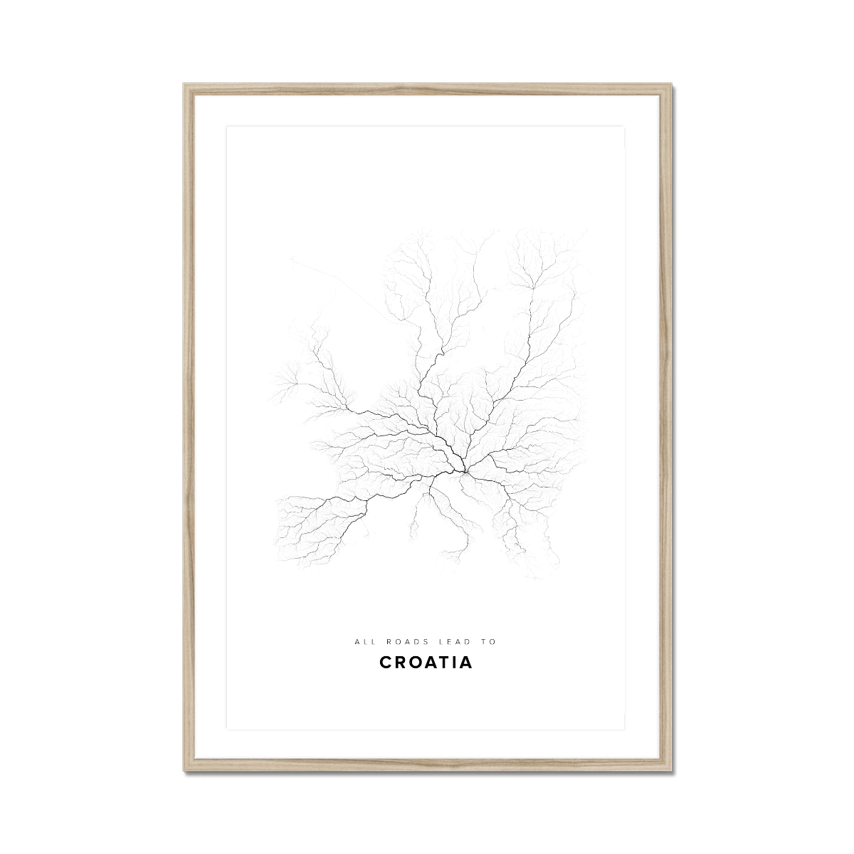 All roads lead to Croatia Fine Art Map Print
