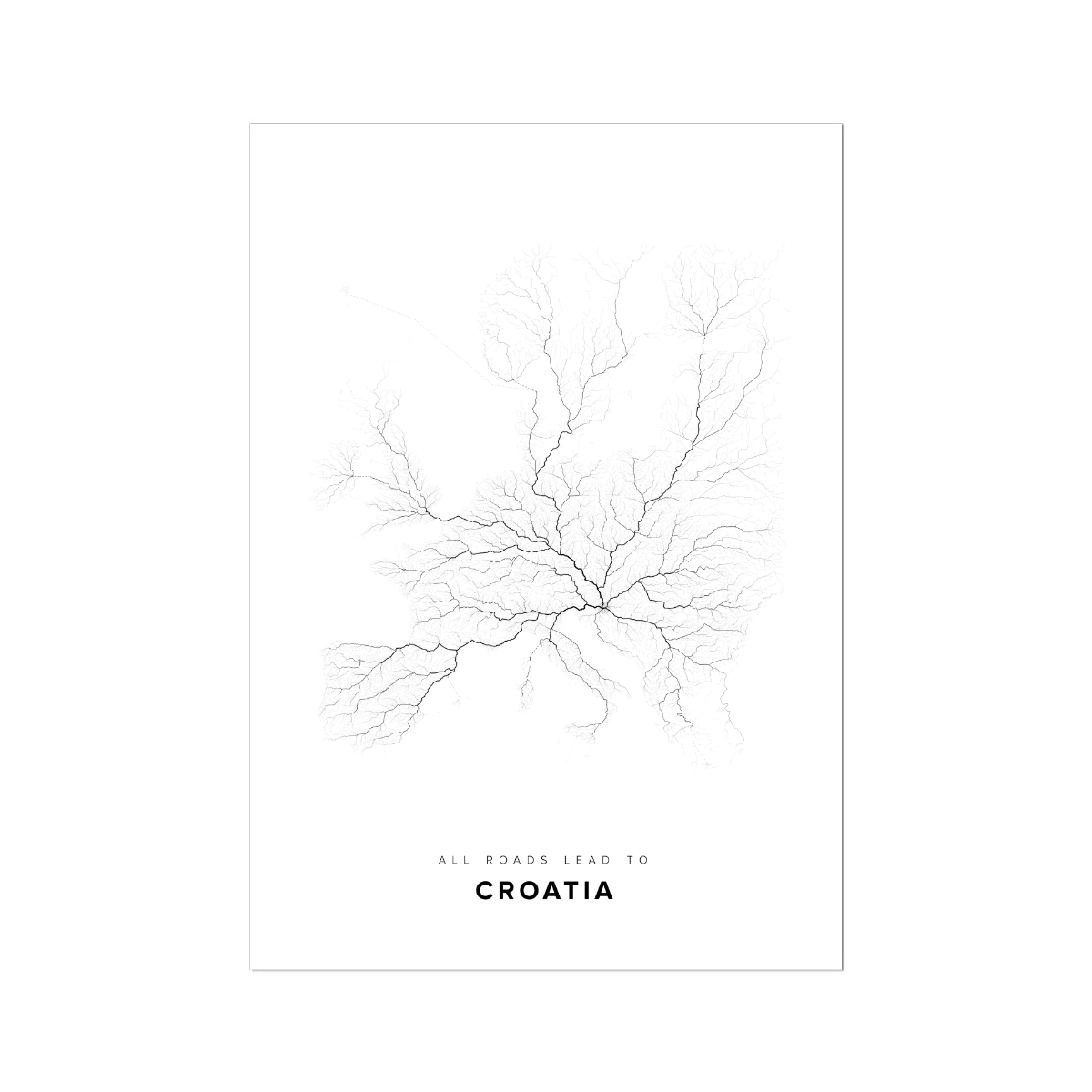 All roads lead to Croatia Fine Art Map Print
