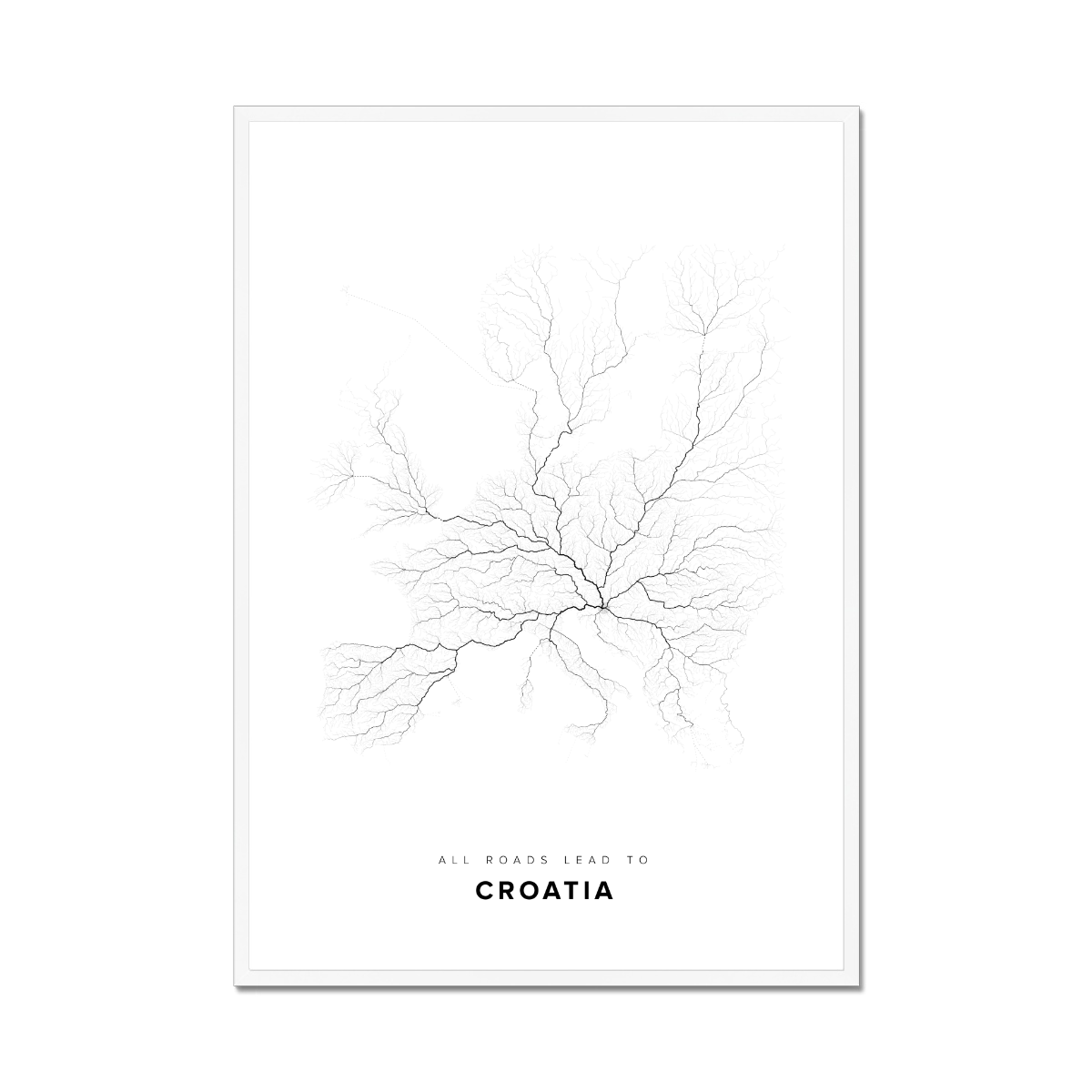 All roads lead to Croatia Fine Art Map Print