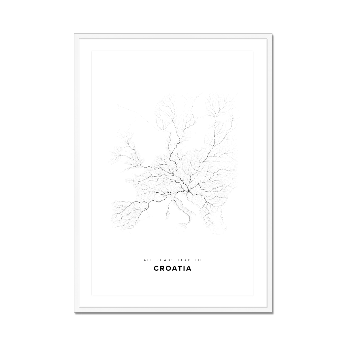 All roads lead to Croatia Fine Art Map Print