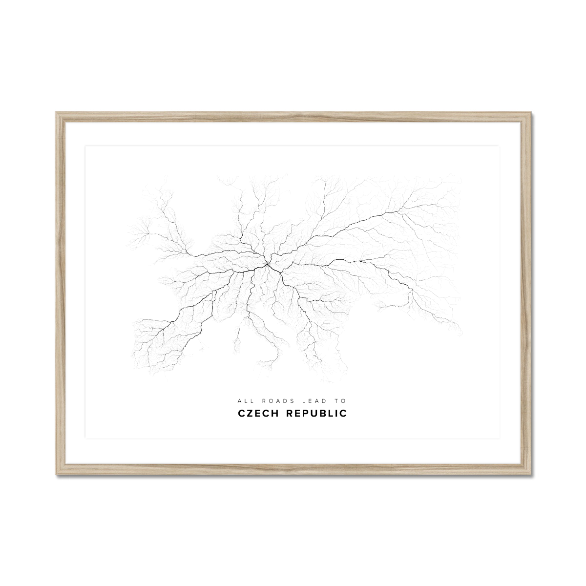 All roads lead to Czech Republic Fine Art Map Print