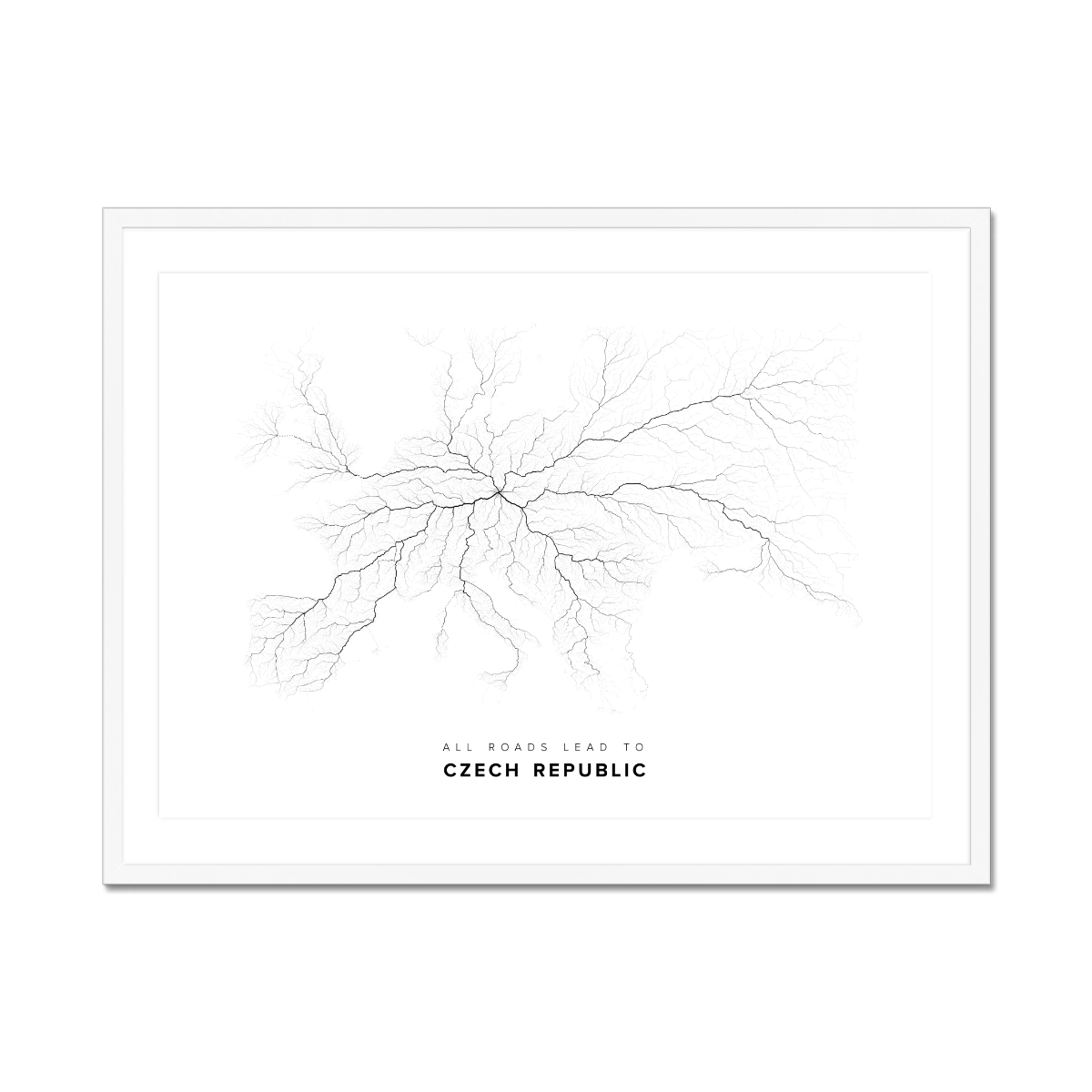 All roads lead to Czech Republic Fine Art Map Print