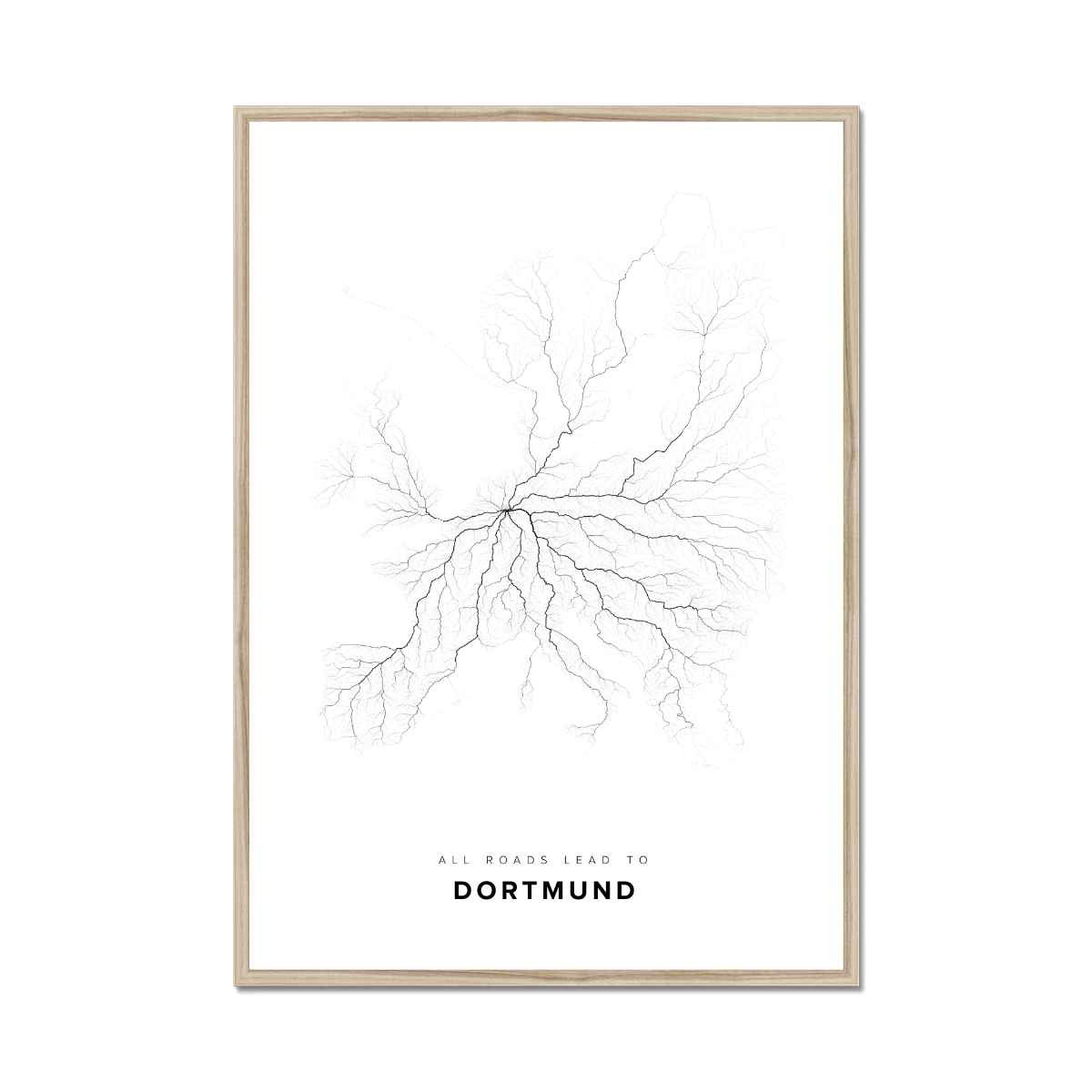 All roads lead to Dortmund (Germany) Fine Art Map Print
