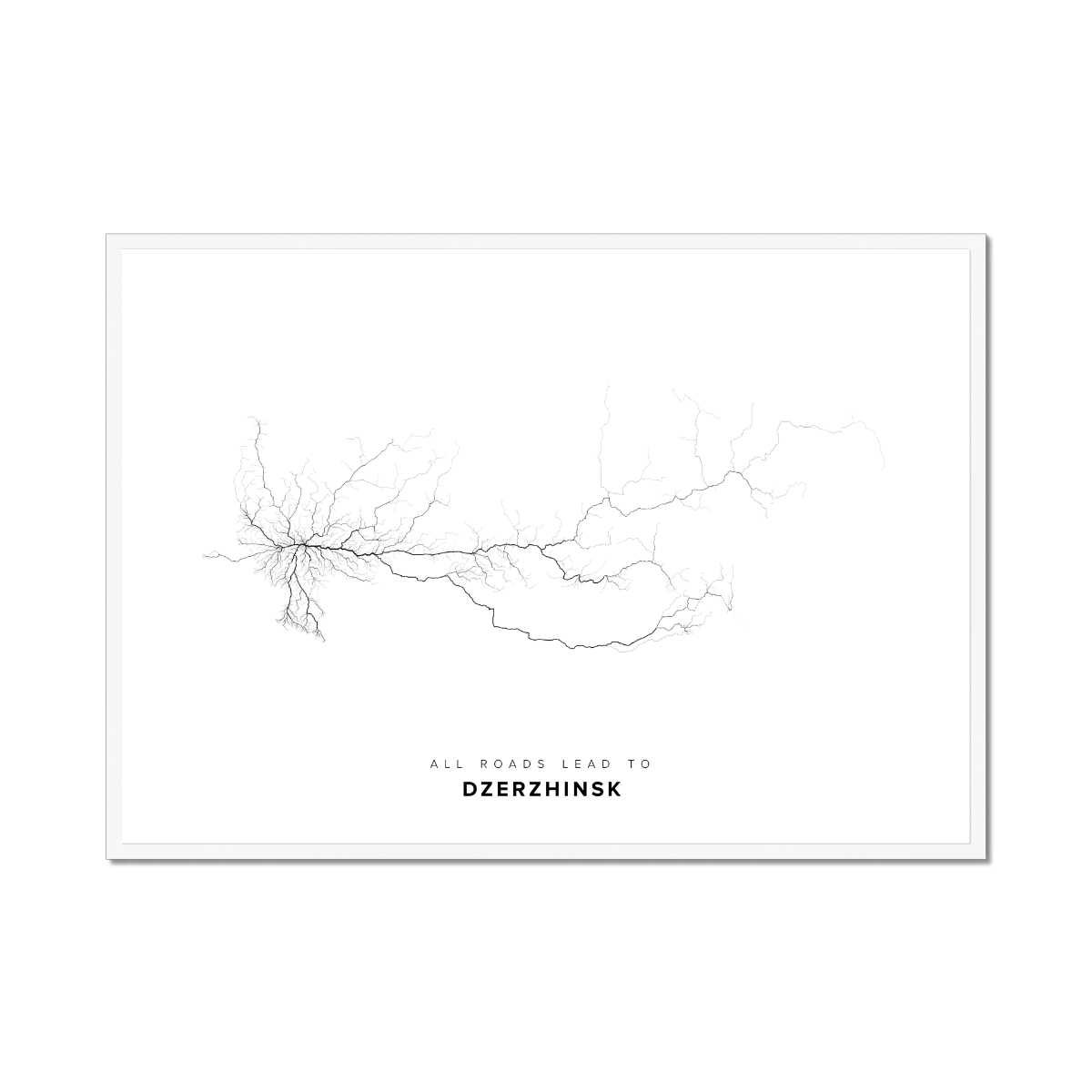 All roads lead to Dzerzhinsk (Russian Federation) Fine Art Map Print