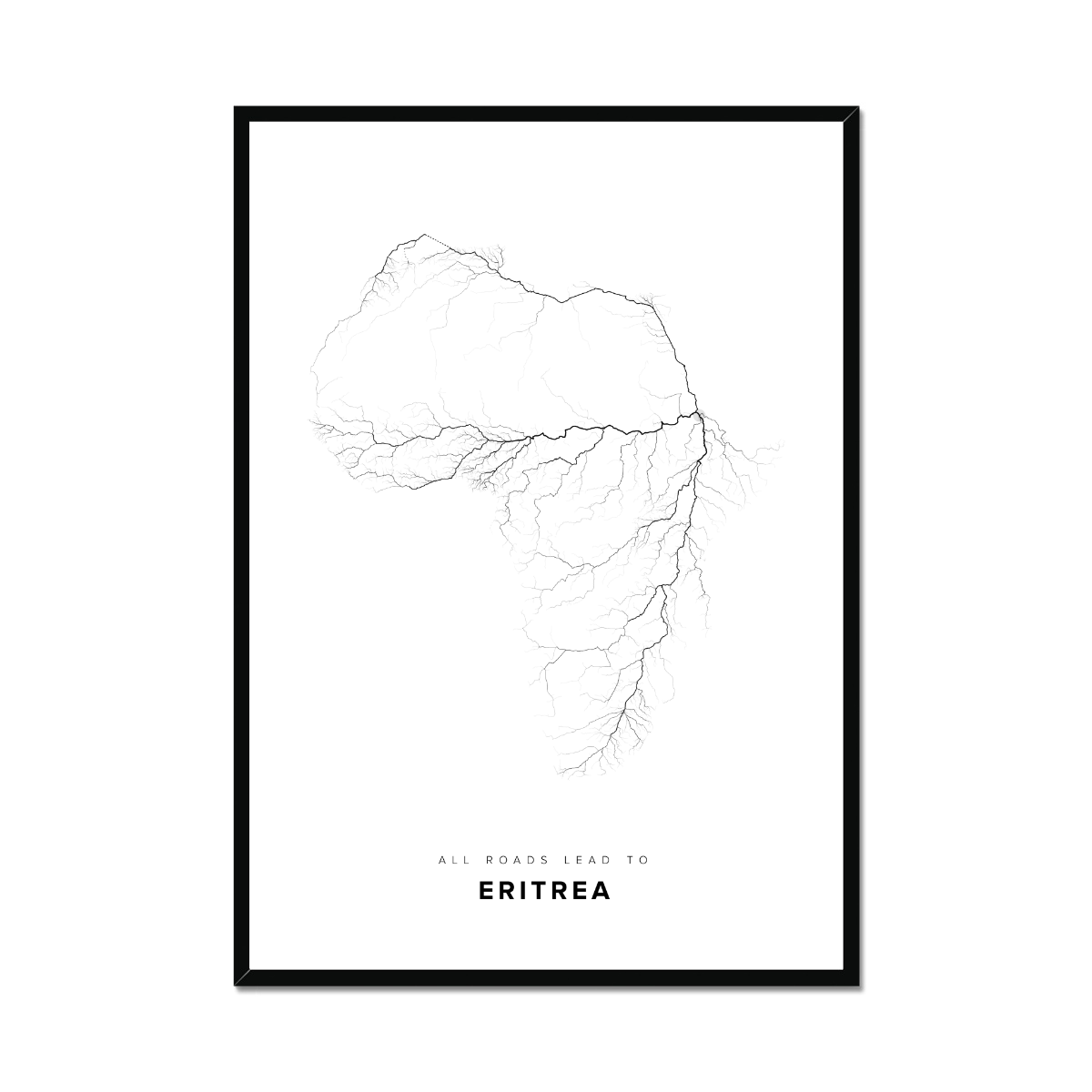 All roads lead to Eritrea Fine Art Map Print