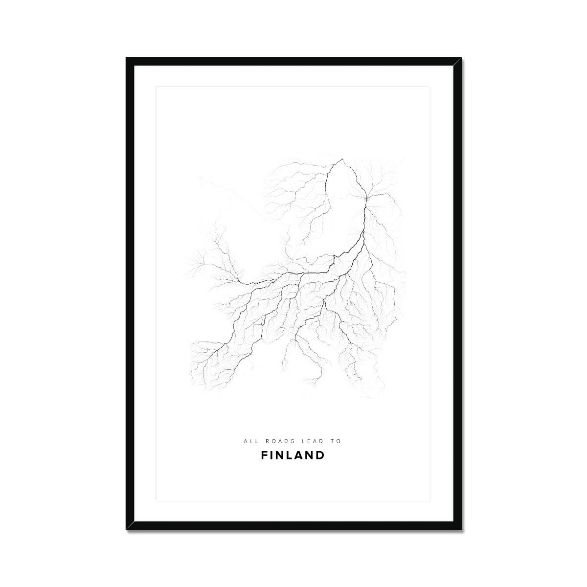 All roads lead to Finland Fine Art Map Print
