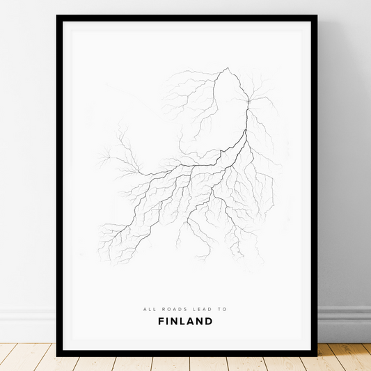 All roads lead to Finland Fine Art Map Print