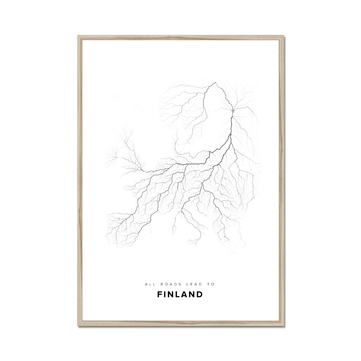 All roads lead to Finland Fine Art Map Print