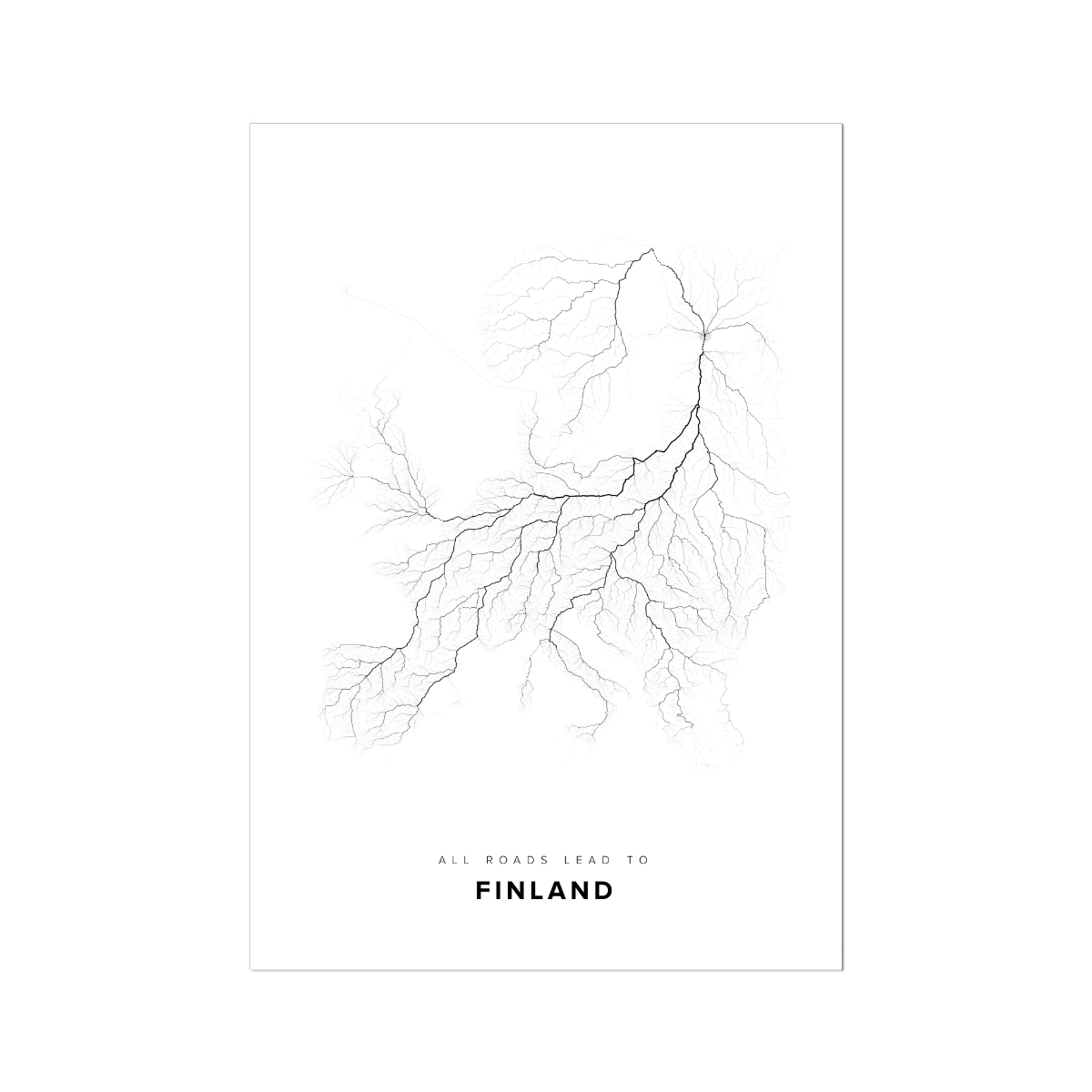 All roads lead to Finland Fine Art Map Print