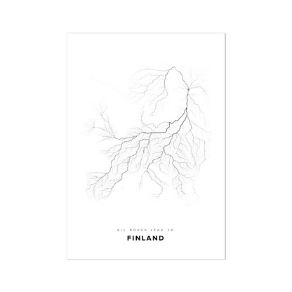 All roads lead to Finland Fine Art Map Print