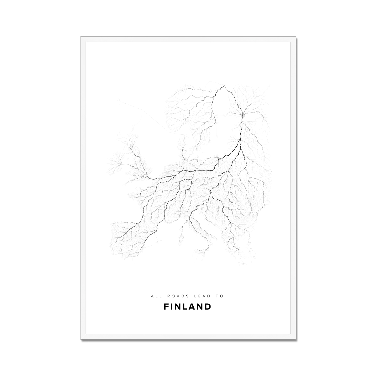 All roads lead to Finland Fine Art Map Print
