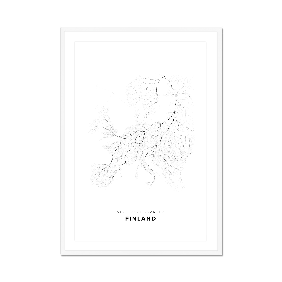 All roads lead to Finland Fine Art Map Print